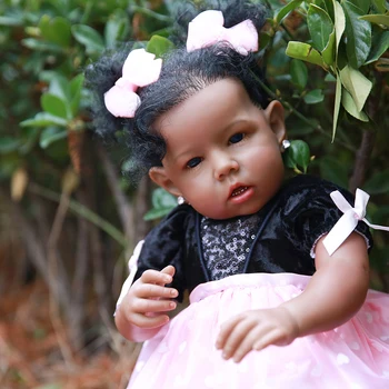 HOOMAI Tikroviška Reborn Baby Lėlės Minkštu Kūno Afrikos Amerikos Realus Mergina Lėlės 20 Colių Geriausia Gimtadienio Dovana