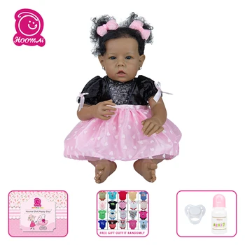 HOOMAI Tikroviška Reborn Baby Lėlės Minkštu Kūno Afrikos Amerikos Realus Mergina Lėlės 20 Colių Geriausia Gimtadienio Dovana