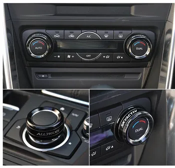 Naujas Aliuminio AUX Laikmenų Kontrolė Oro kondicionierius Padengti Žiedas Apdaila Už Mazda 3 AXELA 