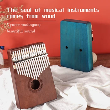 Kalimba 17 Klavišus Nykščio Fortepijonas apvalia skyle Aukštos Kokybės Raudonmedžio Medienos Muzikos Instrumentai Kalimba Fortepijono Muzikos Dėžutė