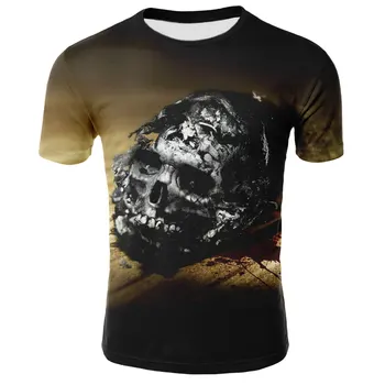 3d T-shirt trimatis gyvūnų asmenybės modelio 3D Europos ir Amerikos mados prekės ženklo vyrų prarasti didelio dydžio vilko kaukolė