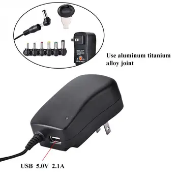 Universalūs AC / DC Maitinimo Adapteris, Maitinimo 5V 2.1, USB Prievado 6 Patarimai, kaip 30W 3V/4.5 V/5 V/6 V/7.5 V/9V/12V