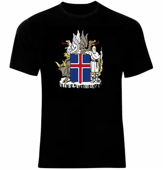Herbas Islandija, Islandijos Ginklų Vėliavos T-Shirt Visų Dydžių Didelio Dydžio Marškinėliai