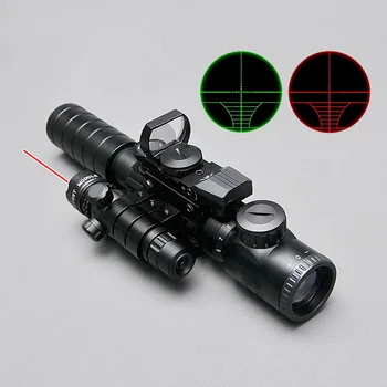 3-9X32EG Riflescope su Ilgo Nuotolio Red Dot Lazerio ir Raudonas/Žalias Taškas Holografinis Reflex Sight 3 in 1 Combo Šautuvas