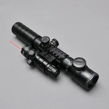 3-9X32EG Riflescope su Ilgo Nuotolio Red Dot Lazerio ir Raudonas/Žalias Taškas Holografinis Reflex Sight 3 in 1 Combo Šautuvas