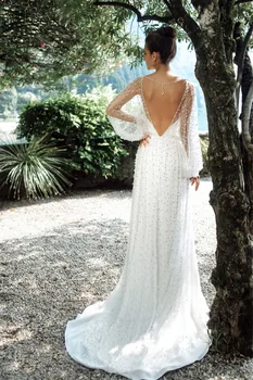 Verngo 2021 Elegantiškas Visiškai Perlai Vakaro Suknelės Ilgio Sluoksniuotos Rankovėmis Linijos Lady Oficialią Chalatai Grindų Ilgis Ypatinga Proga-Suknelė