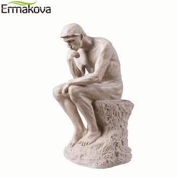 ERMAKOVA Abstraktaus Meno Mąstytojas Statula Galvojate Jūs Statulėlės Natūralių Smiltainio Amatų Skulptūra Šiuolaikinių Namų Biuro Apdailos