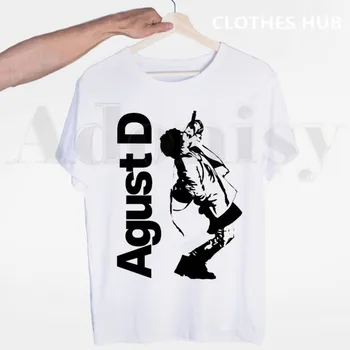 Agust D Fanart Menas Spausdinti AgustD 90s Grafinis Kpop Stiliaus Vyrų Marškinėliai O-kaklo Atsitiktinis Vasaros T-shirt Vyras Moteris Tees Viršūnės