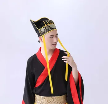Vyrai Senovės Skrybėlę Kinų Tradicinė Šukuosena Nauja Suaugusiųjų Hanfu Kepurę Šukuosena Geltona Raudona Kinijos Vintage Hat Cosplay Rekvizitai Vyrams
