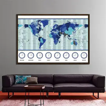 Pasaulio Žemėlapis, Laiko Juosta Žemėlapyje 150x100cm neaustinių Vandeniui Žemėlapis Švietimo Ir mokslinių Tyrimų