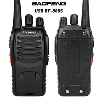2vnt BaoFeng BF-888S Walkie talkie Ausinės Du Būdu Radijo BF-888s UHF 400-470MHz 16CH Nešiojama radijo stotelė