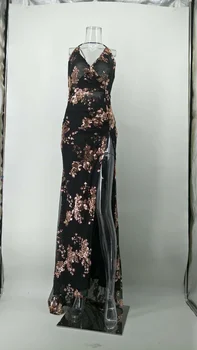 Seksualus juodos spalvos Blizgančiais maxi Vasaros suknelė moterims derliaus Elegantiškas Backless Šalis Suknelė ilga klubas Bodycon suknelės sukienki vestidos 2020 m.