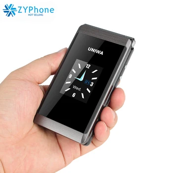 UNIWA X28 Vyras Flip Telefonas GSM Didelis Mygtukas Apversti Mobile Phone Dual Sim, FM Radijas rusijos Klaviatūros, mobiliųjų Telefonų Vyresnysis Telefono