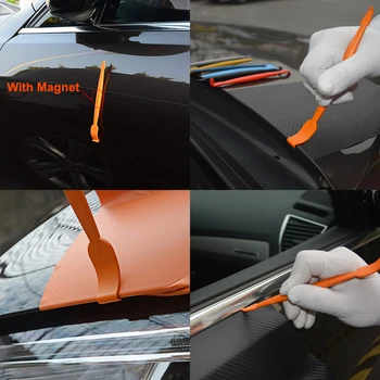 FOSHIO Vinilo Įvyniojimas Automobilio Įrankių Komplektas Anglies Pluošto Magnet antgalis langams Automobilių Reikmenys Lango Atspalvis Filmas Įdiegti Vyniojimo Įrankių Rinkinys