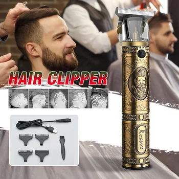 Profesionalus plaukų kirpimas mašina, Plaukų Žoliapjovės Elektriniai Plaukų Clipper Barzda žoliapjovės Usb įkrovimo vyrams su 3 šukos & 1 šepetys