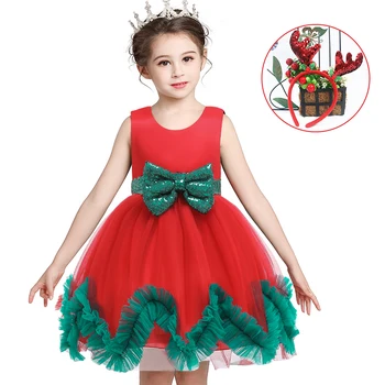 Vaikai Suknelės Mergaitėms Lankas Berankovis Suknelė Nustatyti Nauji Metai Drabužiai Princesė Vakarinę Suknelę Vaikams Kalėdų Vakarėlį Drabužiai