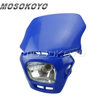 Mėlyna Motokroso priekinis žibintas MX, Enduro Lenktynės priekinis žibintas, skirtas Yamaha WR TTR 250 450