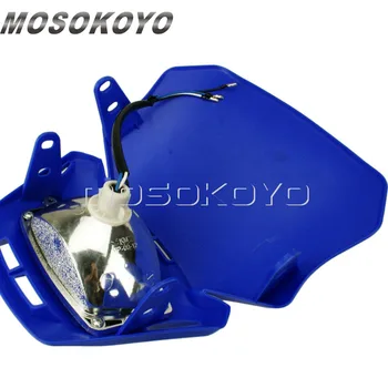 Mėlyna Motokroso priekinis žibintas MX, Enduro Lenktynės priekinis žibintas, skirtas Yamaha WR TTR 250 450