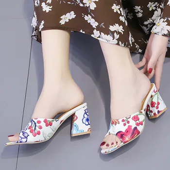 Šlepetės Moterims Vasaros Batai Su Stora Su vienu Vilkite Moterų Sandalai Mergaitėms Batai Šalies Klubas Zapatos De Mujer Zapatos