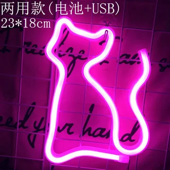 Led nakties šviesos baterija USB Įkrovimo meilės dekoratyvinis raidžių atostogų flamingo led Neonas pasirašyti šviesos kaktusas širdies Namų puošybai
