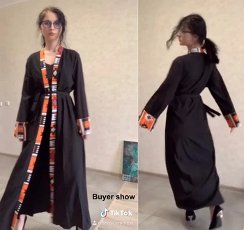 Dubajus Kaftan Islamo Musulmonų Drabužiai Abaja Suknelė Moterų Nėriniai-up Caftan Ilgas Chalatas, Suknelė, Hijab Big Swing Kaftan Chalatas Kimono Jubah