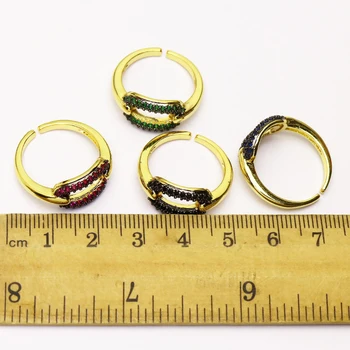 10 vienetų Cirkonis Burną žiedų reguliuojamas žiedai moterims cirkonis juvelyriniai dirbiniai kristalų žiedai moterų mados juvelyrika priedai 8159
