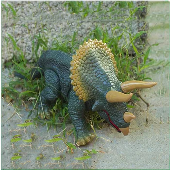 Vaikai Modeliavimas Gyvūnų Žaislai Naujo Dizaino Pėsčiomis Nuotolinio Valdymo Dinozauras Triceratopsas Žaislą Dovanų Modelis, Šviesos, Garso Veiksmų Pav.