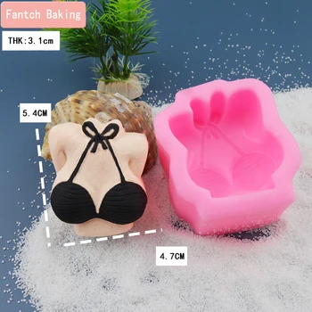 Seksualus Bikini Krūtinę Liemenėlė formos 3D Silikoninis Minkštas Pyragas Pelėsių Muilo Cupcake Želė Saldainiai, Šokoladas Apdailos Kepimo Įrankis