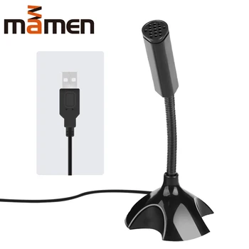 MAMEN Stalinis Mini USB Mikrofonas Omni-directional Kondensatoriaus Microfone Tinklo pokalbių, Vaizdo konferencijų Žaisti žaidimą Stovėti Mic