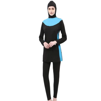 Moterų Plius Dydis Musulmonų maudymosi Kostiumėliai ilgomis Rankovėmis Visišką Gobtuvu Hijab Islamo Plaukti Sporto Naršyti Dėvėti Burkinis Maudymosi Kostiumas S-5XL