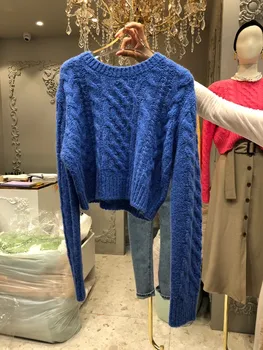 Nomikuma High Waisted Trumpas Susukti Megztinis Megztinis 2020 M. Rudens Žiemos Traukti Femme ilgomis Rankovėmis O-kaklo Priežastinis Megzti Viršūnes 6B414