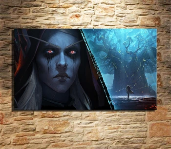 Sienos Meno kūrinius, Namų Apdailos Drobė, Tapyba 1 Vnt/vnt Žaidimas World of Warcraft Nuotraukas Spausdinti Modulinės Plakatas Kambarį