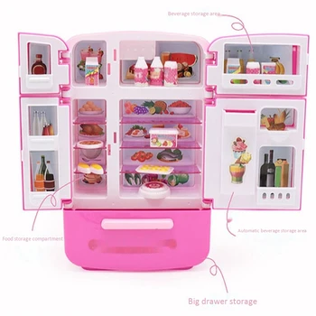 Apsimesti Žaisti Žaislas Nustatyti Modeliavimo Dvigubas Šaldytuvas Automatas Žaislai Vaikams Virtuvės Maisto Žaislas Mini Žaisti Žaislų Namai