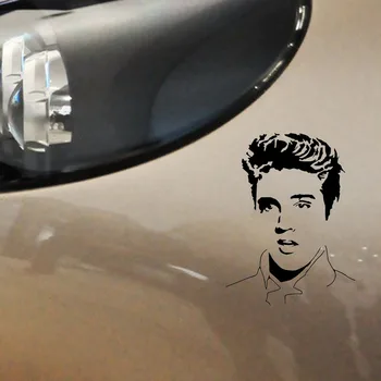 Volkrays Asmenybės Automobilių Lipdukas Elvis Presley Dainininkas Priedai Atspindintis Vandeniui Vinilo Decal Juoda/Sidabrinė,14cm*10cm