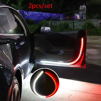 2vnt Automobilių Durų Atidarymo Įspėjimas LED Šviesos Juostelės Stabdžių Galinis Susidūrimo Saugos Šviesos Sveiki Flash Šviesos Universaliųjų Automobilių Šviesos