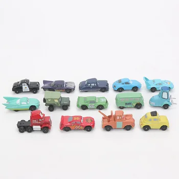 2-7cm 14pcs/daug Disney Pixar Cars 3 Žaislas Mini Žaibas McQueen Mater Jackson Audra PVC Veiksmų Skaičius, Automobilio Modelio, Žaislai Berniukams