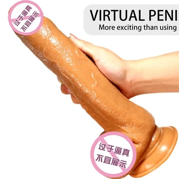 Naujas Sekso Parduotuvė Realus Minkštas Didžiulis Dildo G Spot Skatinti Big Penis su Siurbimo Taurės Moterų Masturbator Erotika Suaugusiųjų Sekso Žaislas Moterims