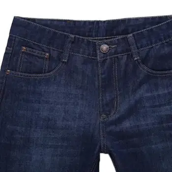 Naujas 2017 mados prekės ženklo vyrai tiesūs džinsai mėlyna elastinga savęs auginimo vyriški džinsai padidinti kodas