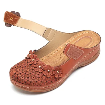 DIHOPE Moterų Sandalai 2020 Metų Vasaros Rankų darbo, Ponios Batai, Oda Gėlių Sandalai Moterims Butai Retro Stiliaus Moteris Batai