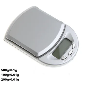 0.01/0.1 g LCD Apšvietimas Nešiojamų Virtuvė Masto Mini Skaitmeninės Skalės Kišenėje Papuošalų Elektroninė Masto 500/200/100g Talpa