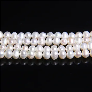 4-4.5 mm Bauda AAA Natūralus Baltas netoli apvalių gėlavandenių perlų karoliukai prarasti ovalo nekilnojamojo perlų karoliukai Papuošalai Priėmimo 