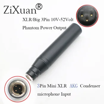 Aukštos Kokybės TA4F 3Pin/4Pin Mini XLR į 3Pin Male XLR už akg Kondensatoriaus Mikrofonas Shure Phantom Power Adapter 48V