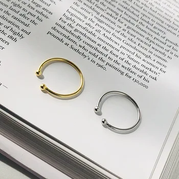 925 Sterlingas Sidabro Minimalistinio Stiliaus Dviejų Galvučių Granulių Atidaryti Žiedas Reguliuojamas Pora Dovanų Šalis Suknelė Papuošalai, Aksesuarai
