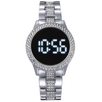 Moterų Laikrodžiai Prabangos Stilius visiškai Strazdų LED Skaitmeninio Laikrodžio Hardex Apvalus Ciferblatas Lydinio Dirželis Laides Mados Laikrodis LE01