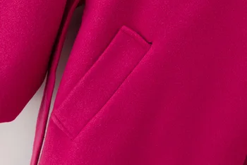 Rudenį Moterų Outwear 2019 Naujas Mados Pakilo Rausva Spalva Visiškai Rankovės Varčias Šiuolaikinės Lady Vilnonis Paltas
