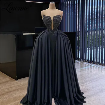 Kamuolys Suknelė Oficialų Dubajaus Moterų Vakarinės Suknelės 2021 Aeabic Puošnios Juodos Spalvos Elegantiška Vakaro Drabužiai Artimųjų Rytų Keltas Suknelės, Šaliai, Chalatai