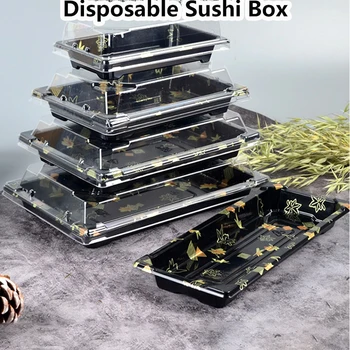Vienkartiniai Suši Dėžutė su Aiškiai Dangčio Pakuotės išimkite Box Konteineriai, Suši Restoranas, Specialūs Takeaway Maisto Pakuotės
