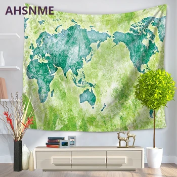 AHSNME Kelis stilius pasaulio žemėlapio spausdinimas, siuvinėjimas paplūdimio rankšluostį daugiafunkcinis antklodė 150x130cm/150x200cm namų dekoro gobelenas