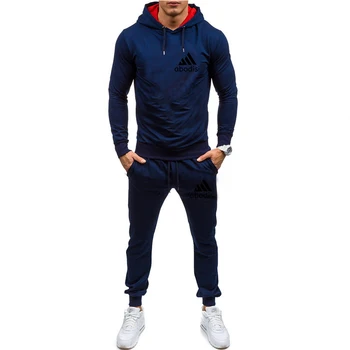 Nauji vyriški sportiniai hoodie kostiumas prekės spausdinami vyriški sportiniai-dviejų dalių kostiumėlį pavasarį ir rudenį, sporto drabužiai, vyriški kostiumas