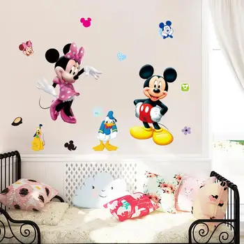 Anime Pav Disney Mickey Mouse Animacinių Filmų Sienų Lipdukai Miegamojo Dekoratyviniais Vaikų Berniukų, Mergaičių 